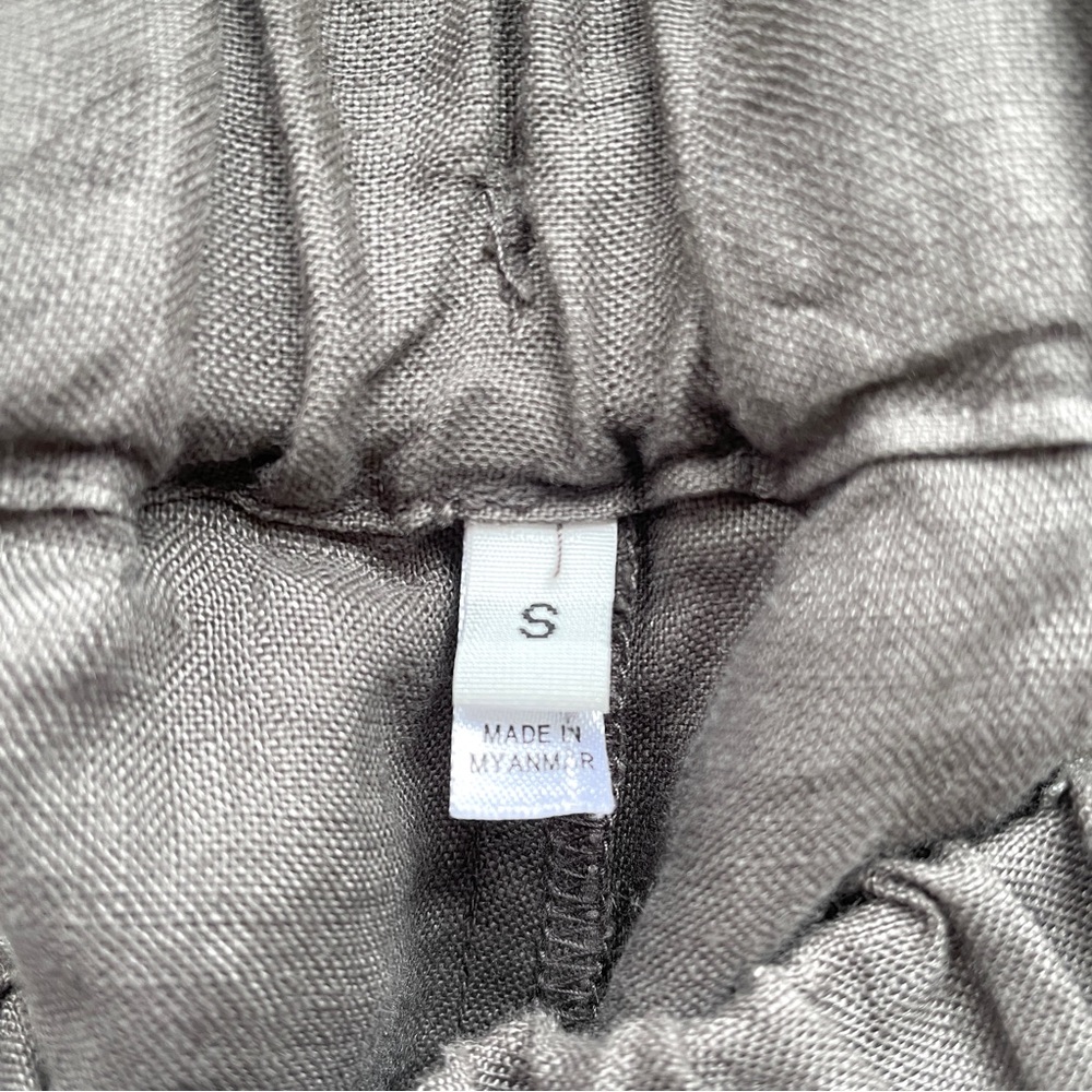 Muji Gray French Linen Wide Leg Cropped Pants - S, relaxed fit - Picture 5 of 9